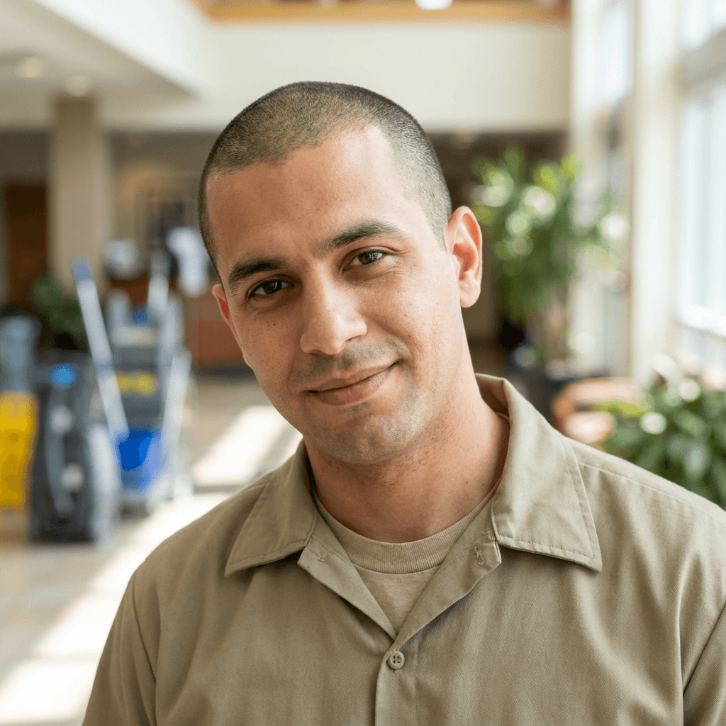 Jordan Bell, male contracting business principal in his 40s, approachable professional style